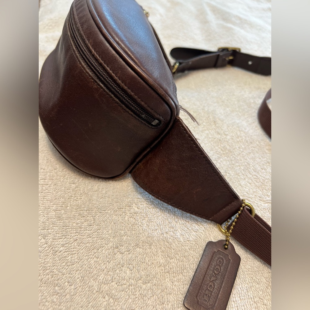 Vintage Coach Men's Leather Belt Bag - Dark Brown - Picture 5 of 12